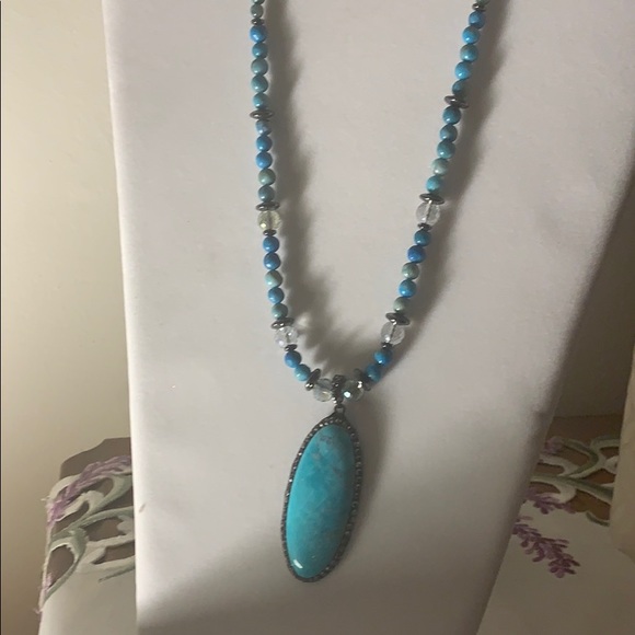 Handcrafted Genuine Turquoise Necklace set - Picture 8 of 12